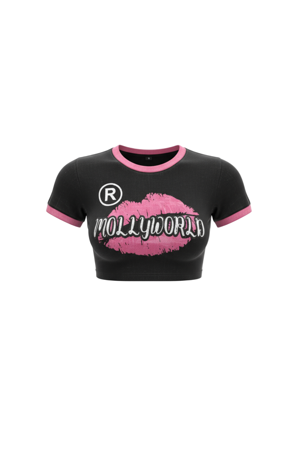 M0LLYW0RLD BLACK CROP TOPS